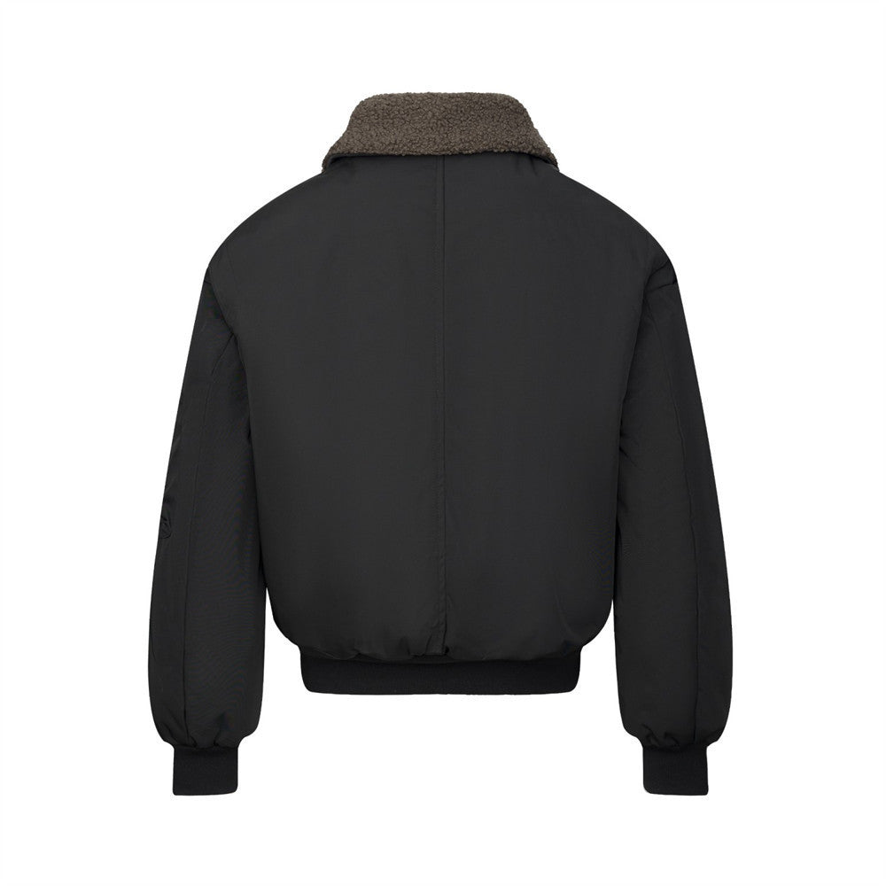 Olive Bomber Jacket Men – Sherpa Collar Padded Flight Jacket