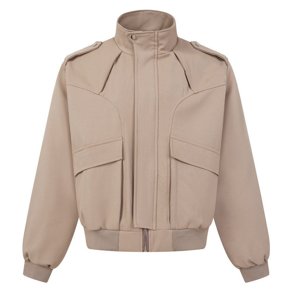 Blouson bomber oversize avec col montant et poches cargo