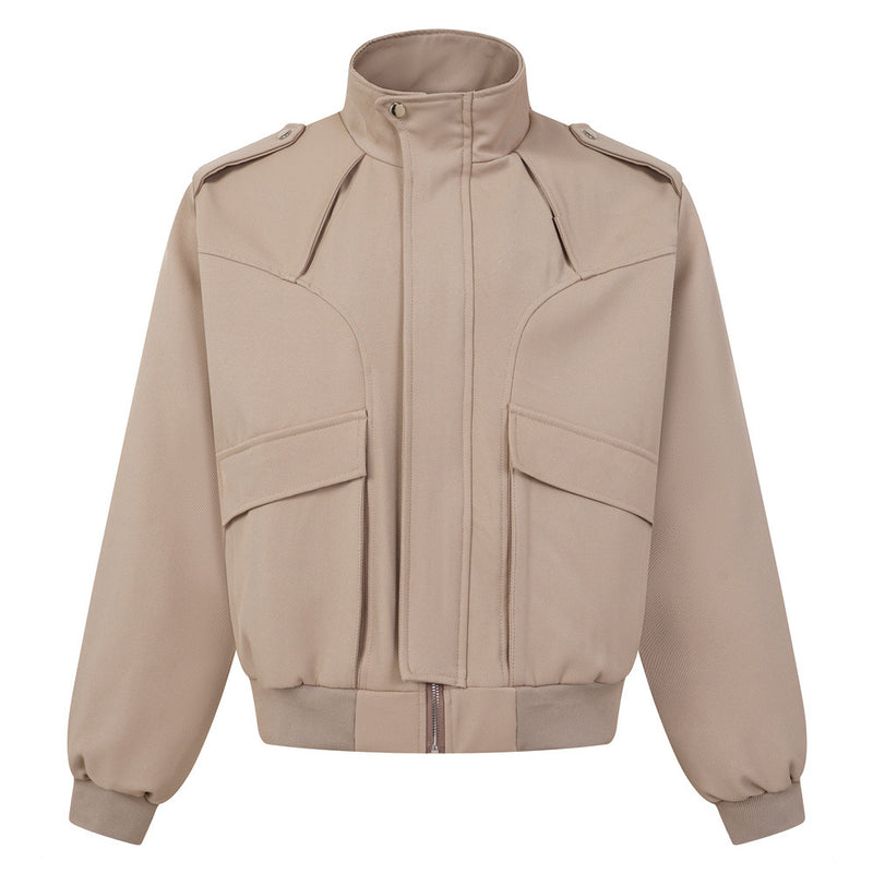 Blouson bomber oversize avec col montant et poches cargo