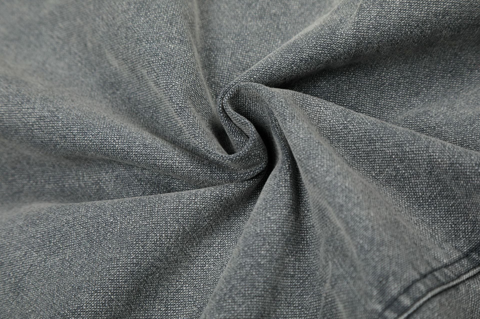 Veste Harrington en denim délavé avec fermoirs métalliques – Gris délavé à l'acide