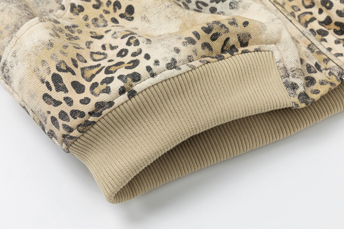 Fur-Trim Hood Bomber Jacket – Camo & Leopard Print Padded Outerwear