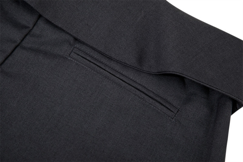 Wide-Leg Pleated Trousers with Fold-Over Waist & Drawstring