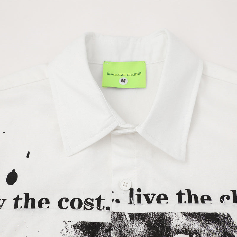 Ink Splatter Abstract Graphic Short-Sleeve Shirt