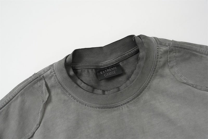 Acid Wash Distressed Oversized Cotton T-Shirt | Vintage Washed Streetwear Tee