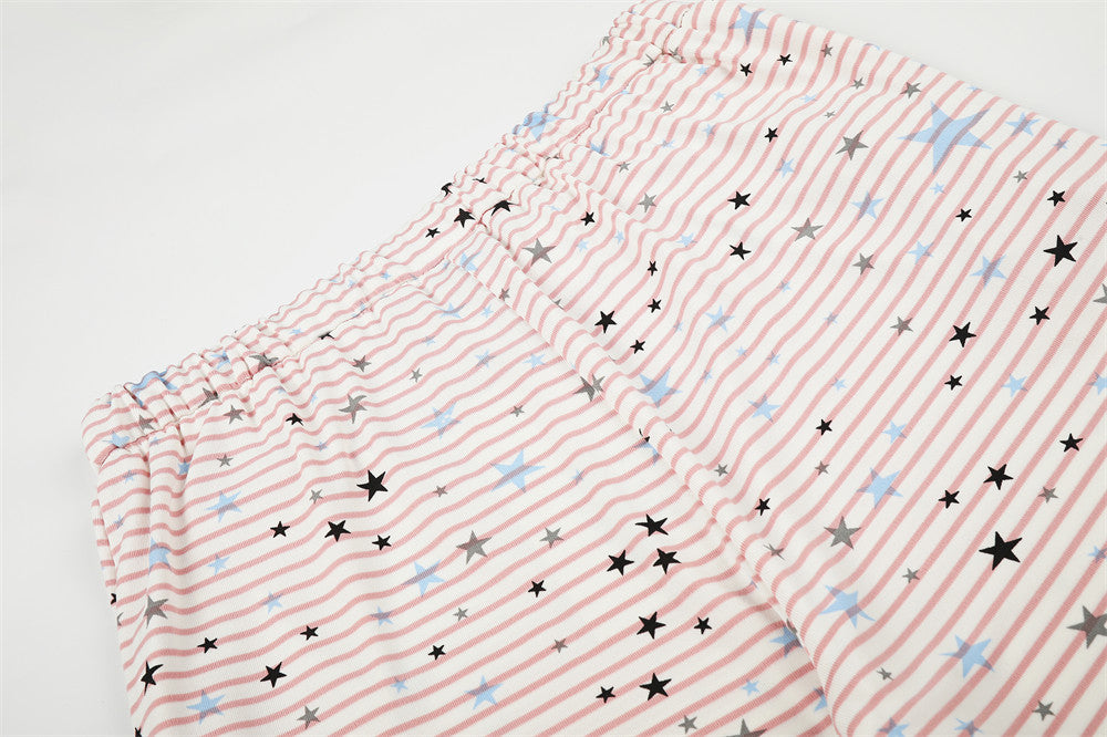 Star & Stripe Wide-Leg Lounge Pants – Flared Casual Trousers