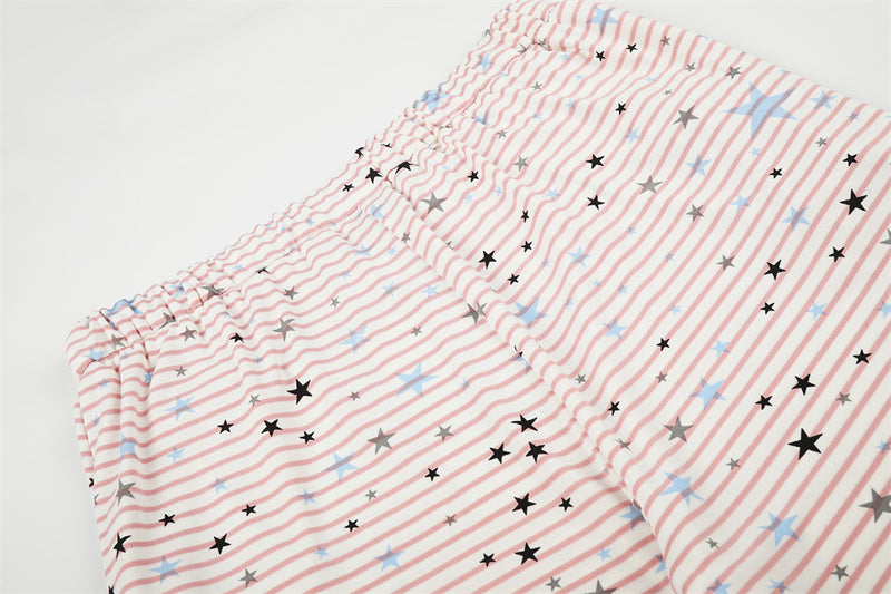 Star & Stripe Wide-Leg Lounge Pants – Flared Casual Trousers