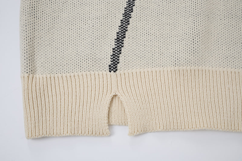 Pull homme col rond oversize en maille jacquard étoile effet usé