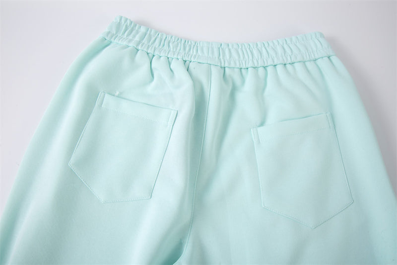 Polka Dot Tie-Waist Wide Leg Sweatpants – Unisex Colorblock Baggy Pants