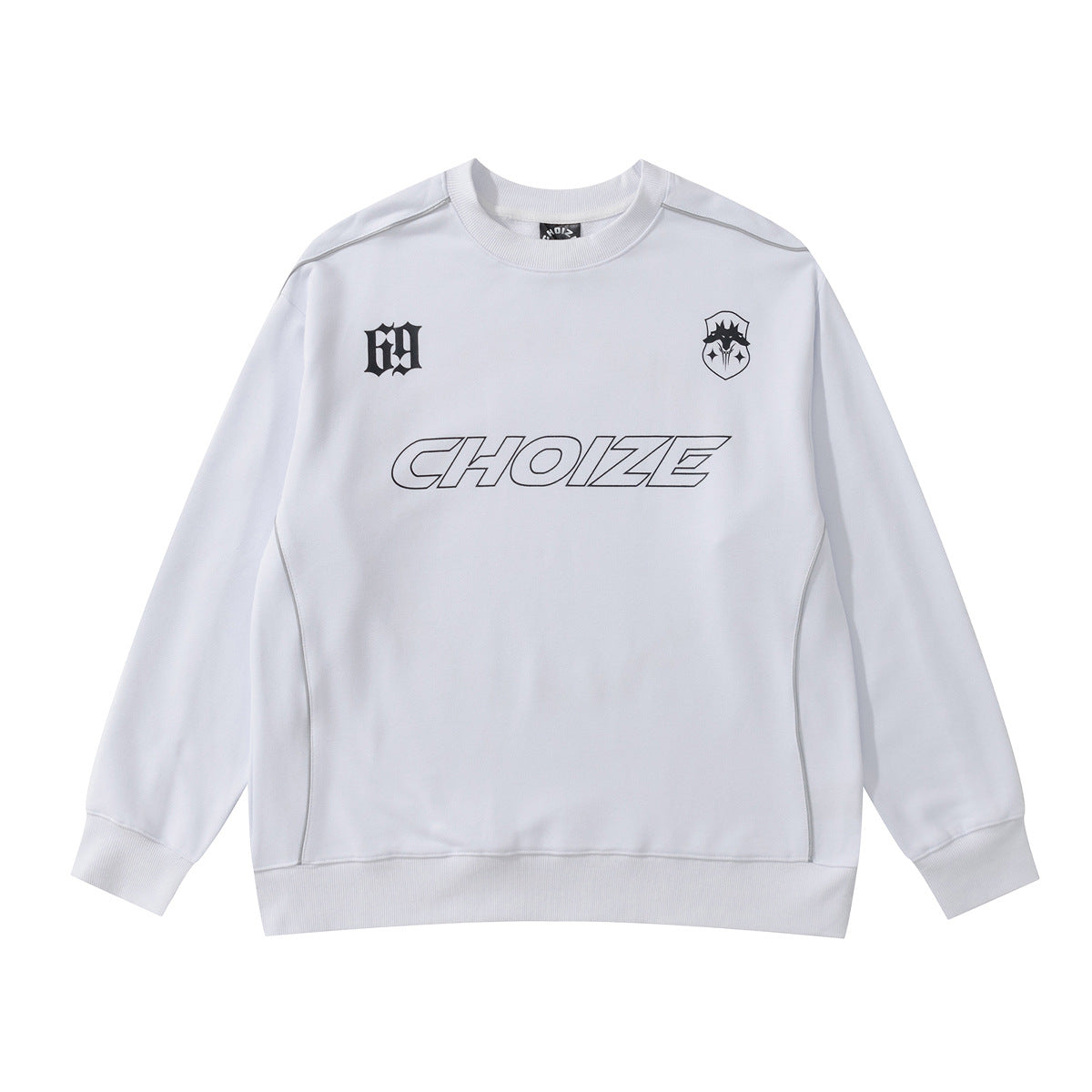 Sweat-shirt col rond homme Choize Official – Imprimé graphique et passepoil contrastant