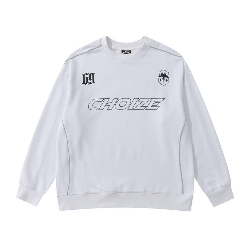Sweat-shirt col rond homme Choize Official – Imprimé graphique et passepoil contrastant