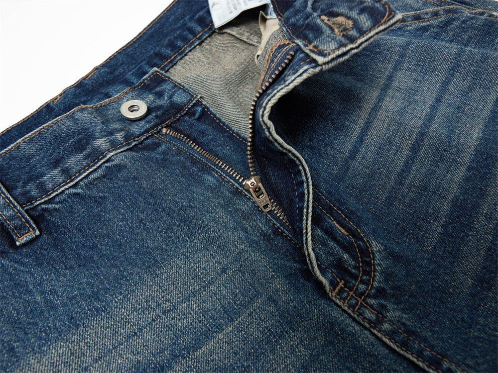 Men's Baggy Carpenter Jeans – Vintage Washed Wide-Leg Denim