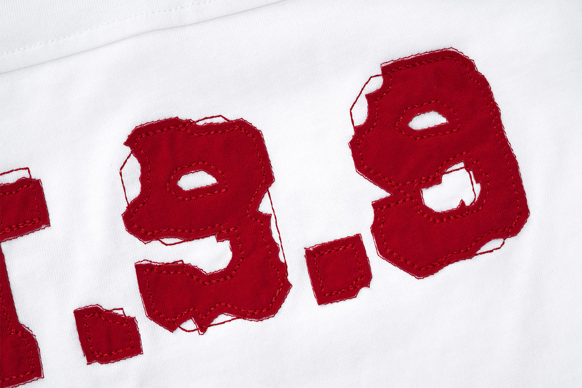 Langarm-Footballtrikot mit 99-Patch und Stern-Applikationen