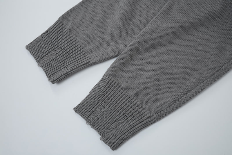 Pull en maille tête de mort & fémurs – Col rond streetwear punk
