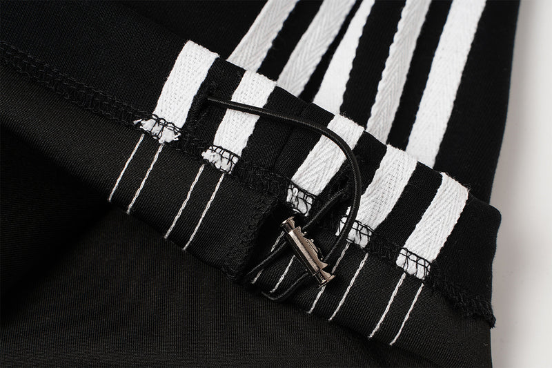 Wide-Leg Sweatpants with Barcode Cross Print & Double Waistband