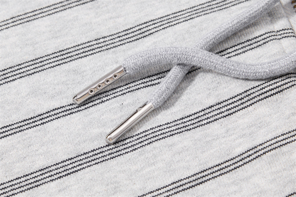 Striped Zip-Up Hoodie – Oversized Relaxed Fit Full-Zip Sweatshirt