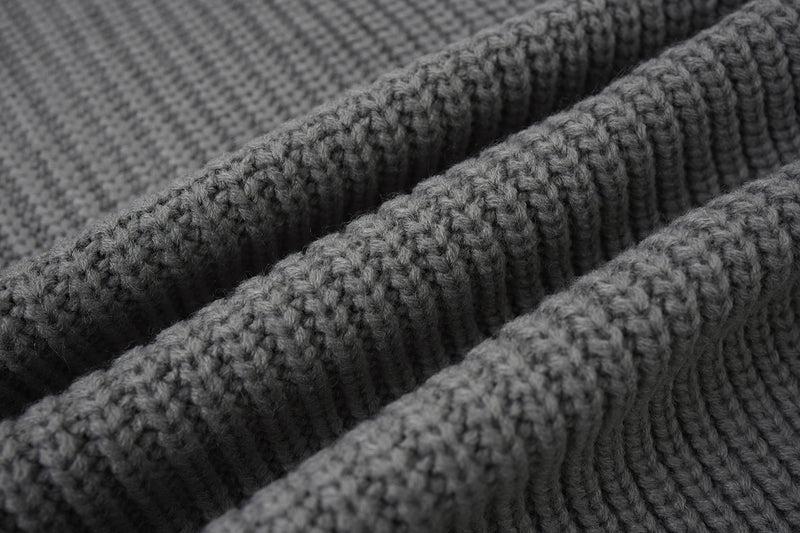 Pull zippé en maille à motif gothique – Col montant punk sombre Abyss Whisper