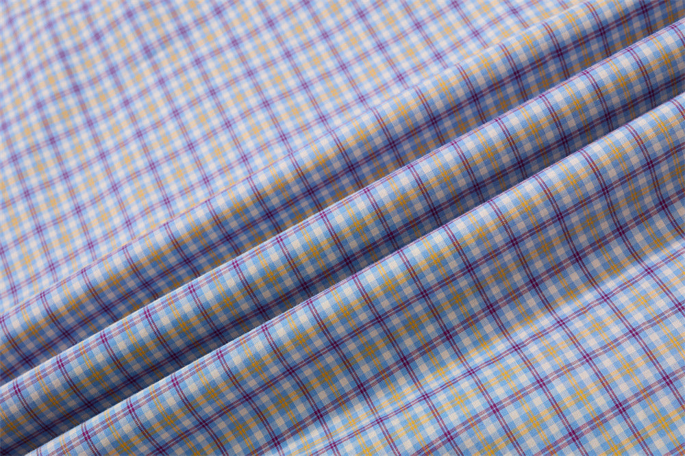 Plaid Long-Sleeve Shirt with Varsity Graphic Print and Contrast Collar