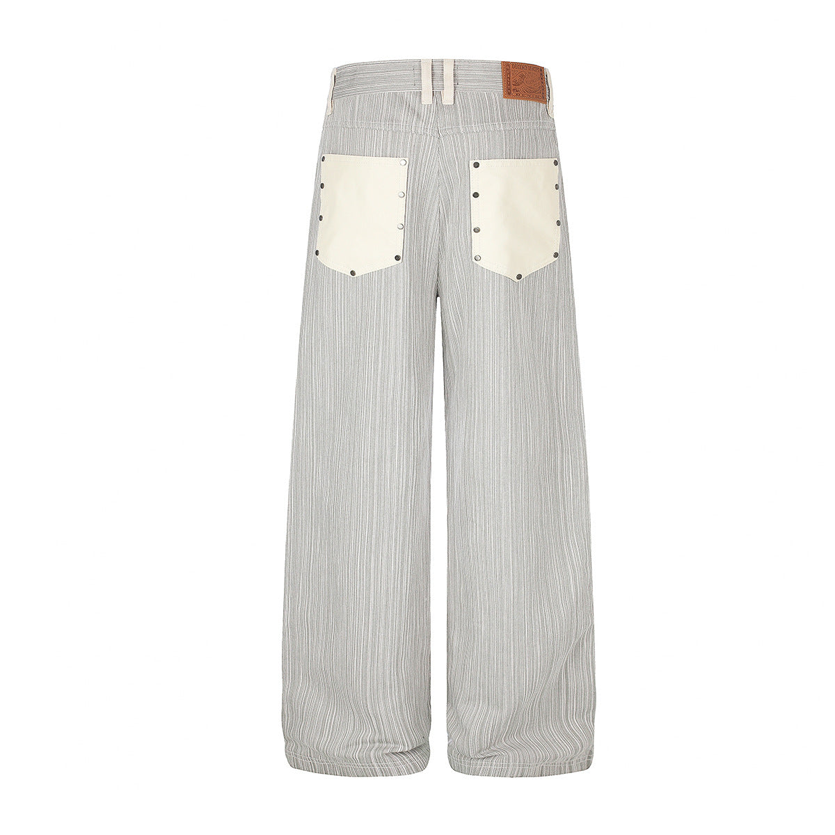 Wide-Leg-Jeans mit Streifen und Barock-Kontrasttaschen – Relaxed Fit