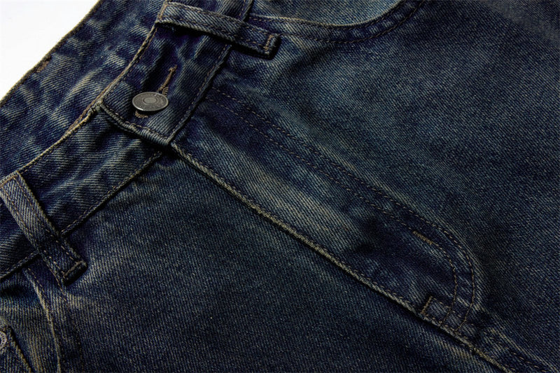 Baggy Paint Splatter Jeans Men – Wide Leg Grunge Denim Straight Pants