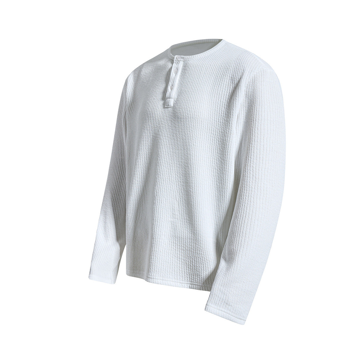 Men's Waffle Knit Henley Long Sleeve Shirt – Relaxed Fit Vintage Tee