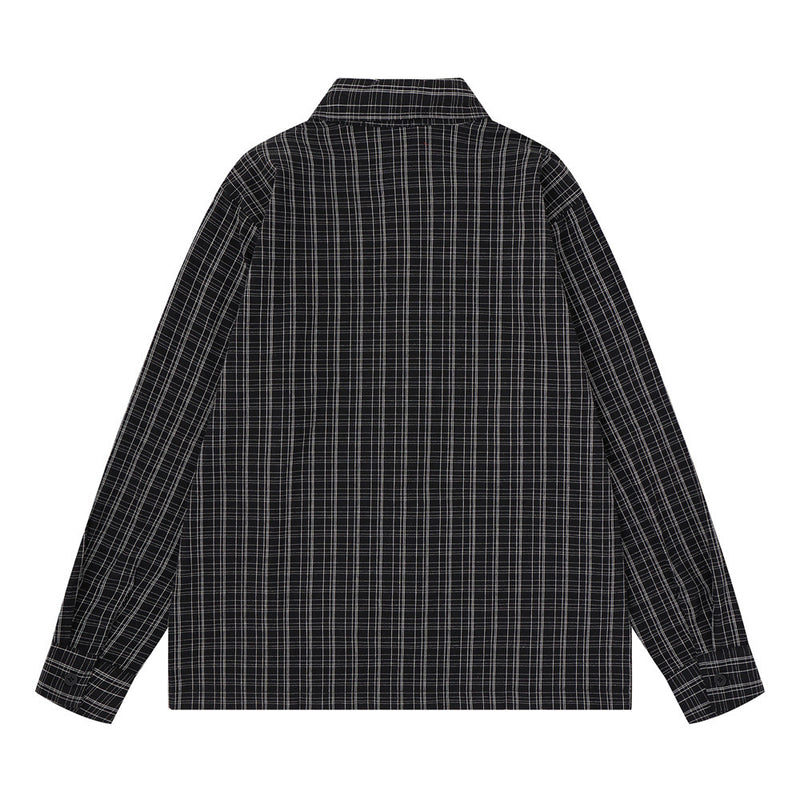 Chemise homme à carreaux manches longues avec imprimé graphique Savage Base Mugshot