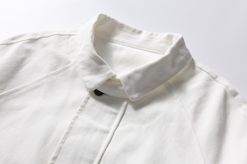 Oversized Workwear Bomber Jacket – Relaxed Fit Button-Up Outerwear