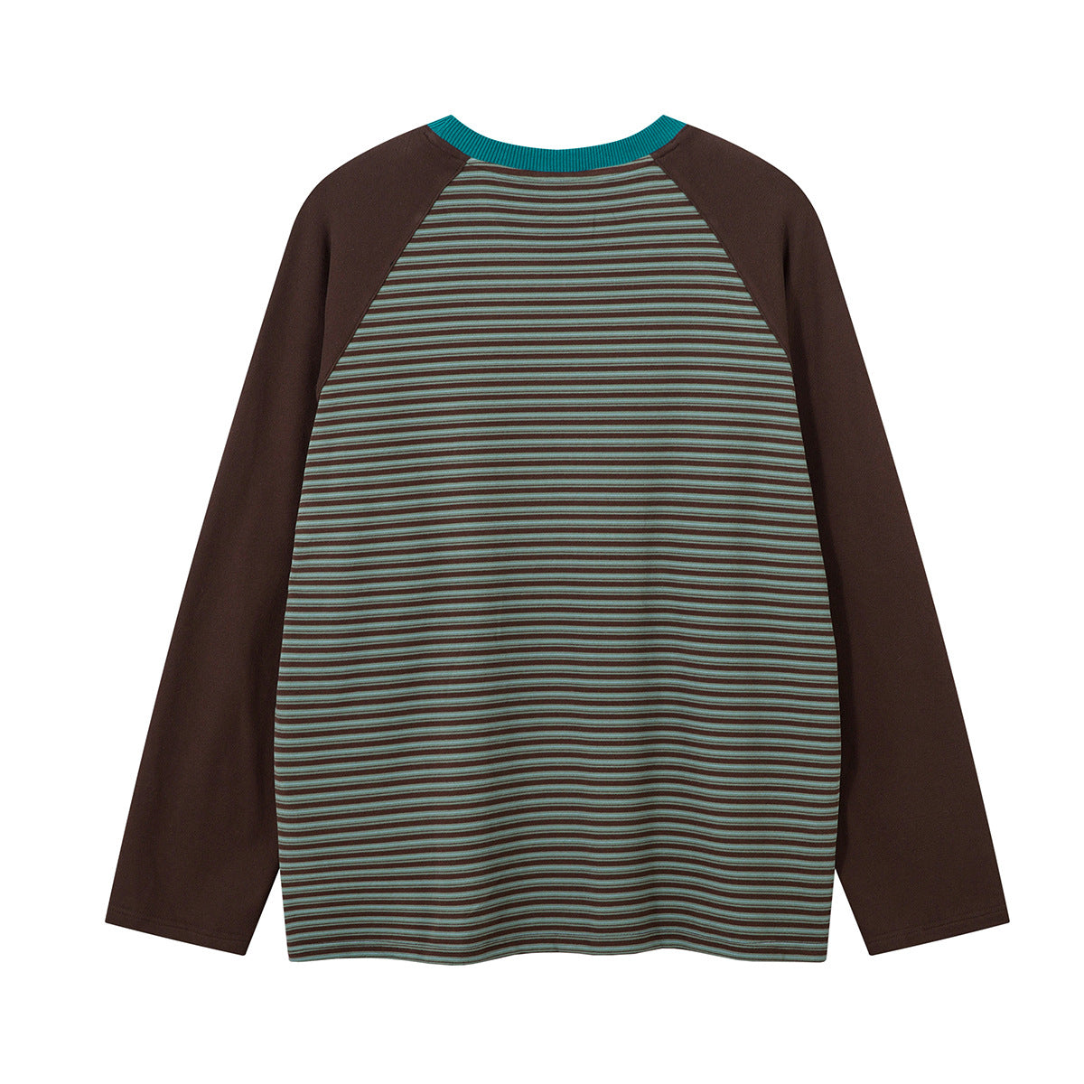 Striped Raglan Long Sleeve Shirt – Colorblock Contrast Sleeve Crewneck Tee