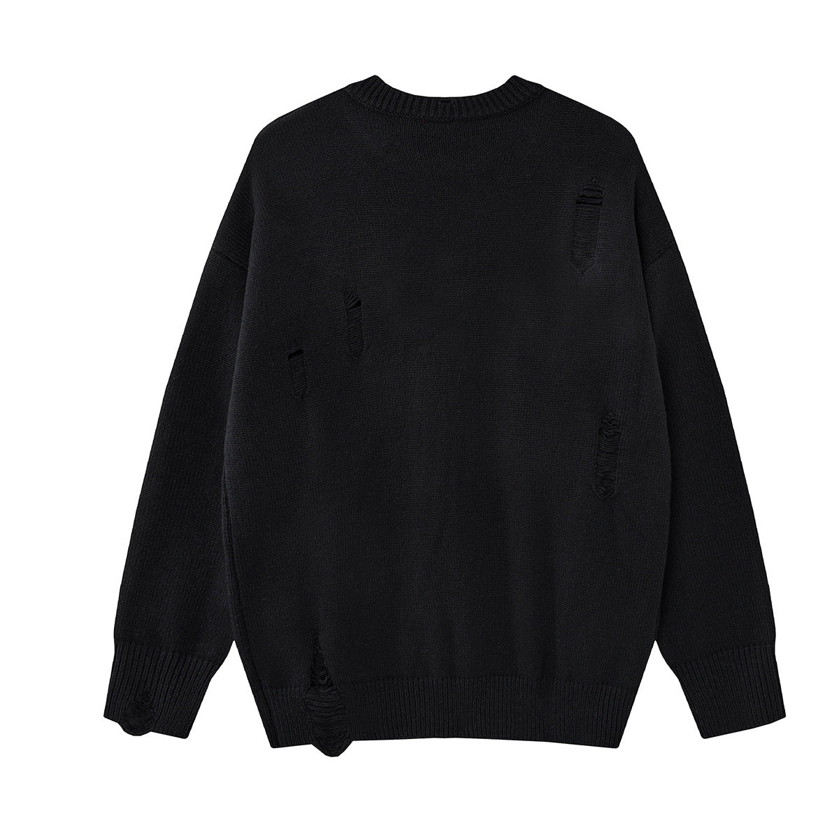 Pull col rond oversize en maille usée avec motif de lettres appliquées