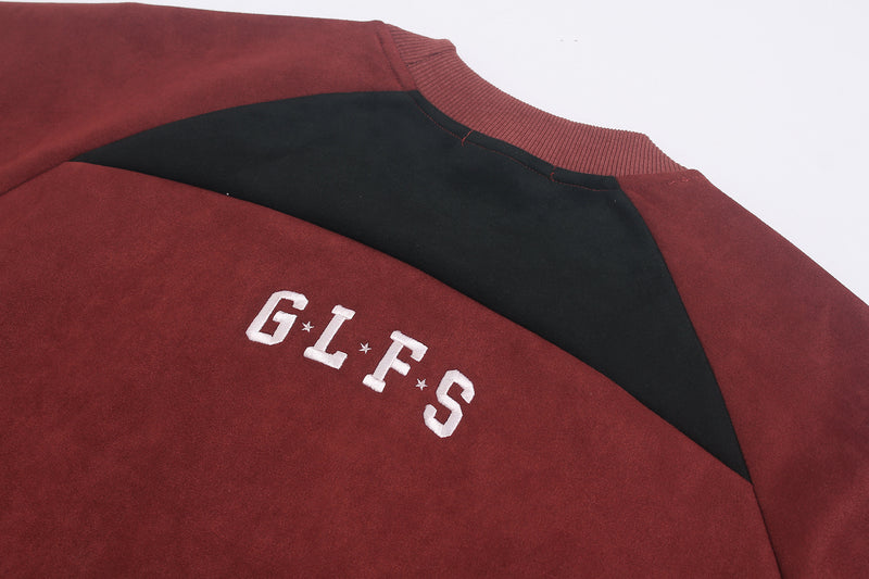 Langarmshirt mit Veloursleder-Textur – Collegiate-Arch-Aufdruck DIFFERENT GLFS