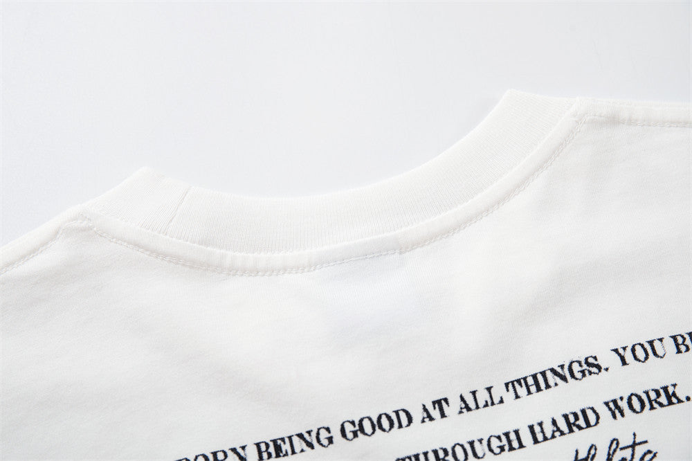 T-shirt manches longues à imprimé art abstrait – Col rond oversize graphique