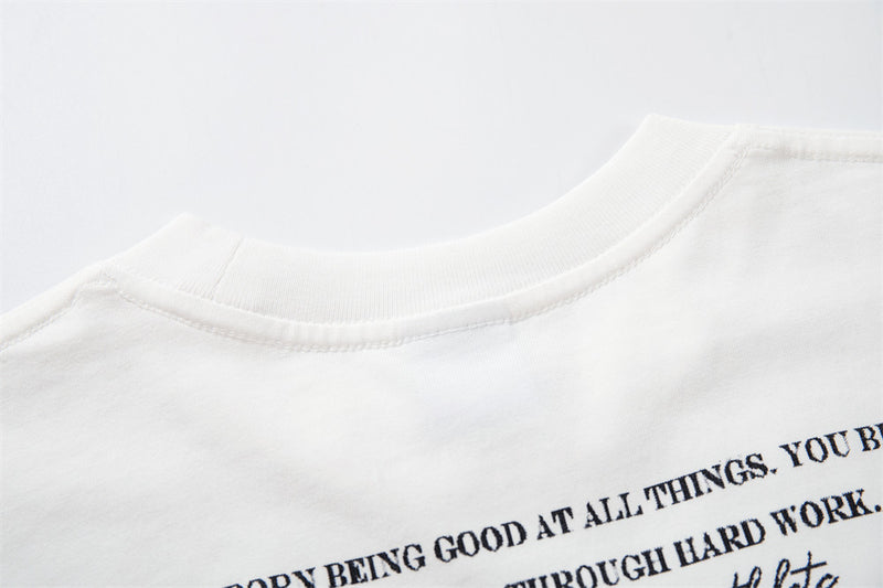 T-shirt manches longues à imprimé art abstrait – Col rond oversize graphique