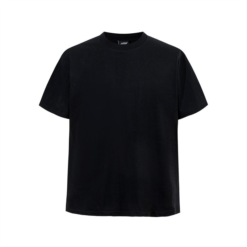 Camiseta de hombre de cuello redondo y manga corta – Camiseta lisa de corte relajado