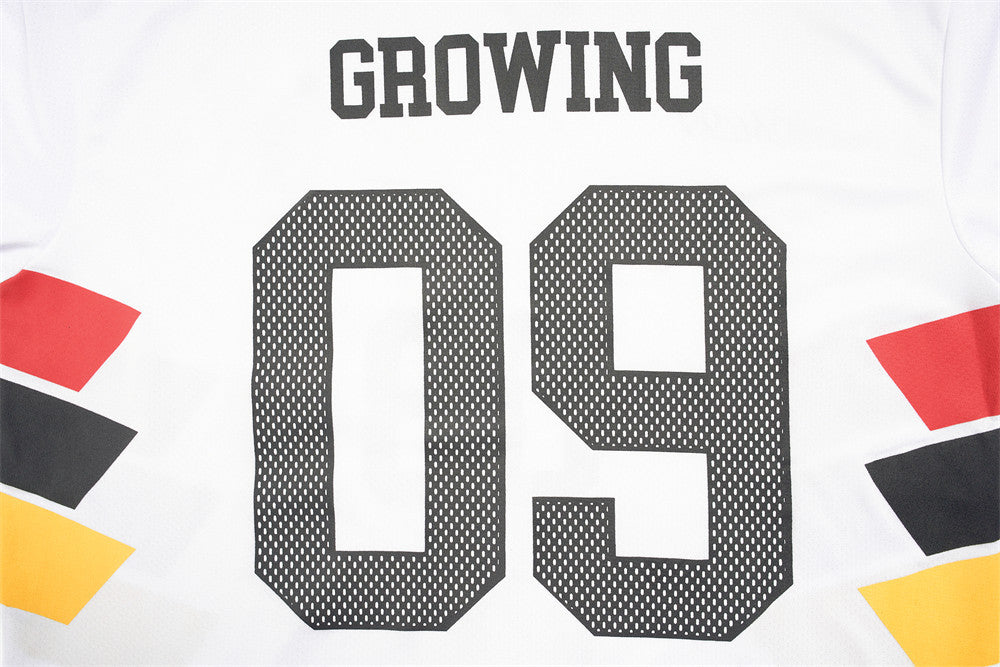 Mens Oversized Graphic T-Shirt Soccer Jersey No. 09 V-Neck Polo Tee
