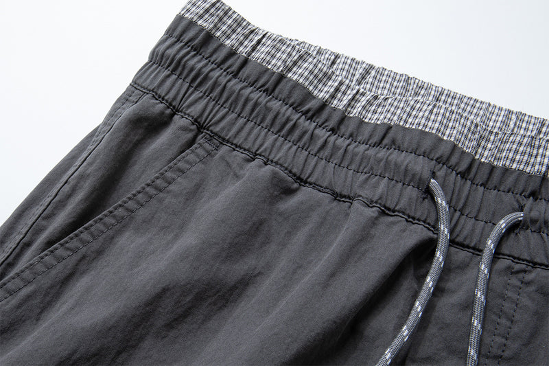 Wide-Leg Cargo Pants with Elastic Waist & Multi-Pocket Design