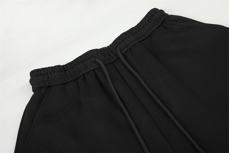 Wide-Leg Sweatpants with Gradient Wash, Letter Embroidery & Pintuck Detail
