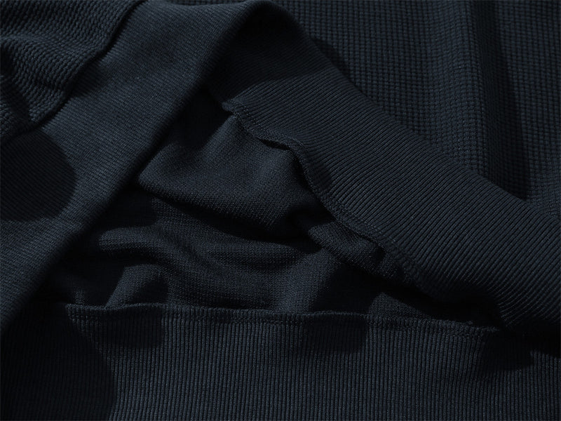 Polo Collar Sweatshirt with Plaid Patchwork & Clints Varsity Graphic