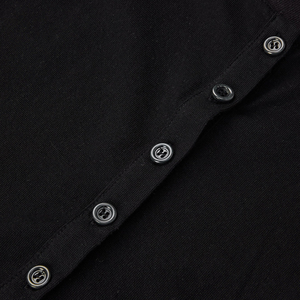 Men's Long Sleeve Shirt – Mandarin Collar Half-Button Henley
