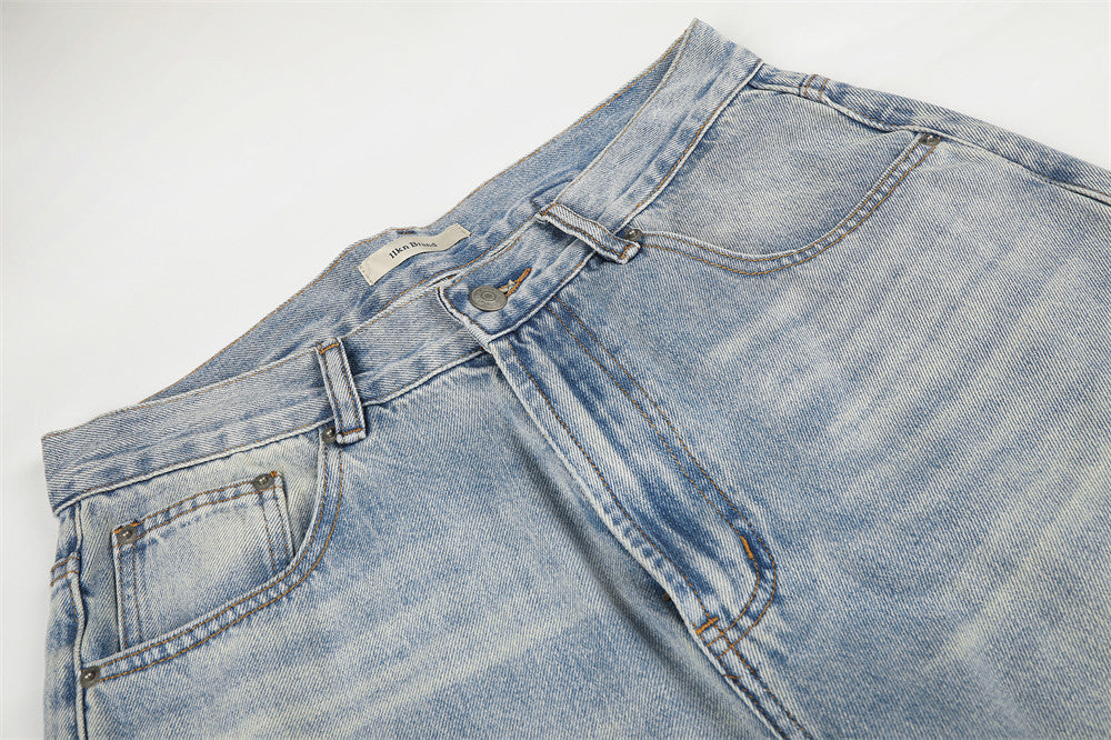 Wide-Leg Jeans – American Vintage Washed Light Blue Baggy Straight Denim