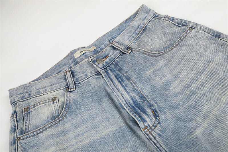 Wide-Leg Jeans – American Vintage Washed Light Blue Baggy Straight Denim