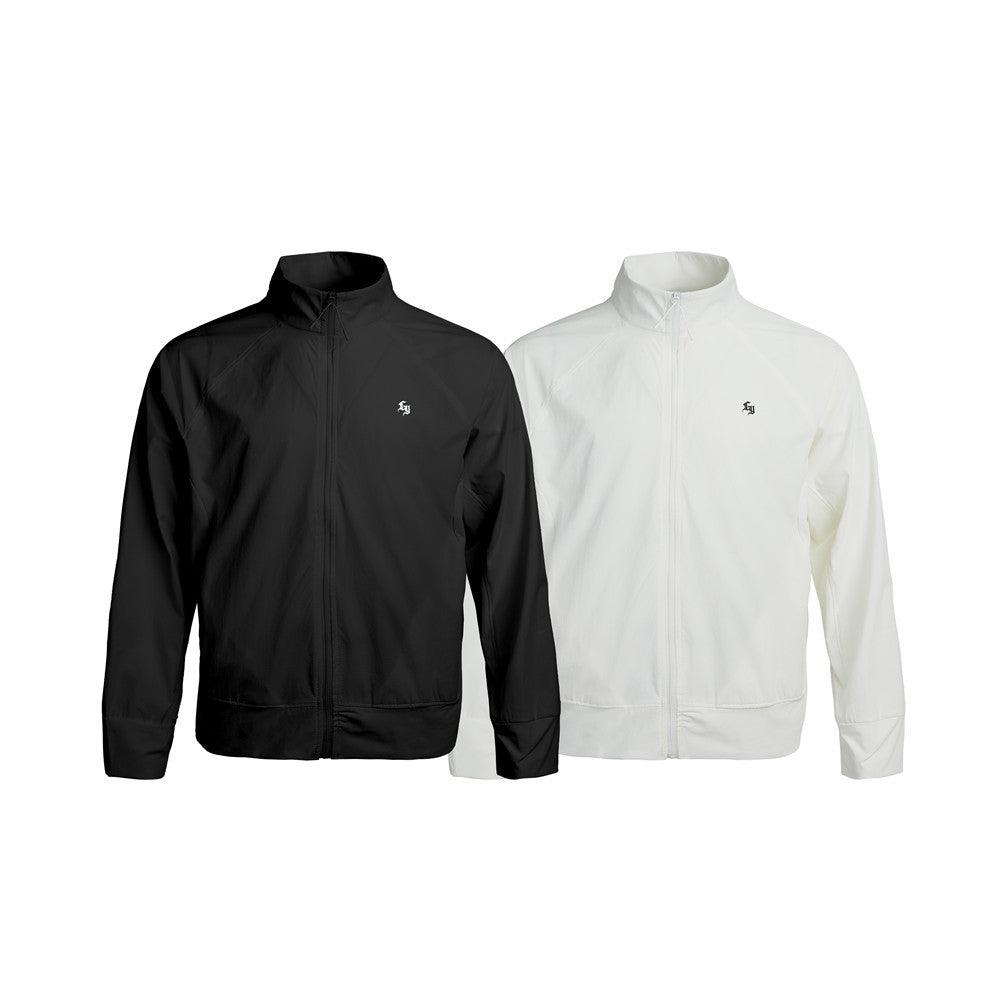 Herren-Trainingsjacke mit durchgehendem Reißverschluss und Stehkragen – Relaxed Fit