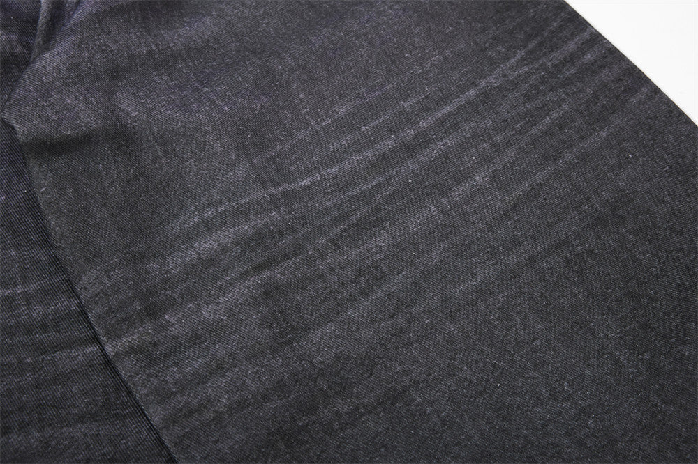 Wide-Leg Distressed Jeans with Faux Double Waistband & Star Detail