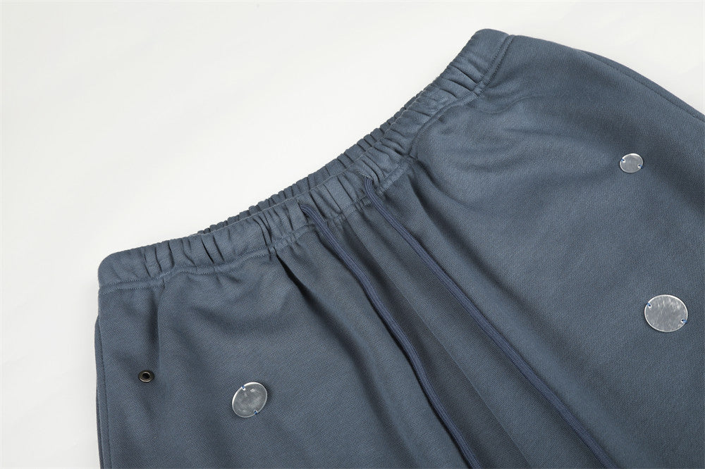 Wide-Leg Sweatpants with Mirror Disc Embellishments – Punk Street Style