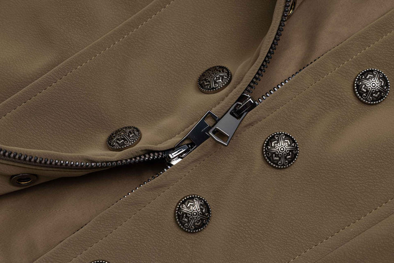 Jacke im Military-Stil mit Stehkragen und zweireihigem Knopfdetail