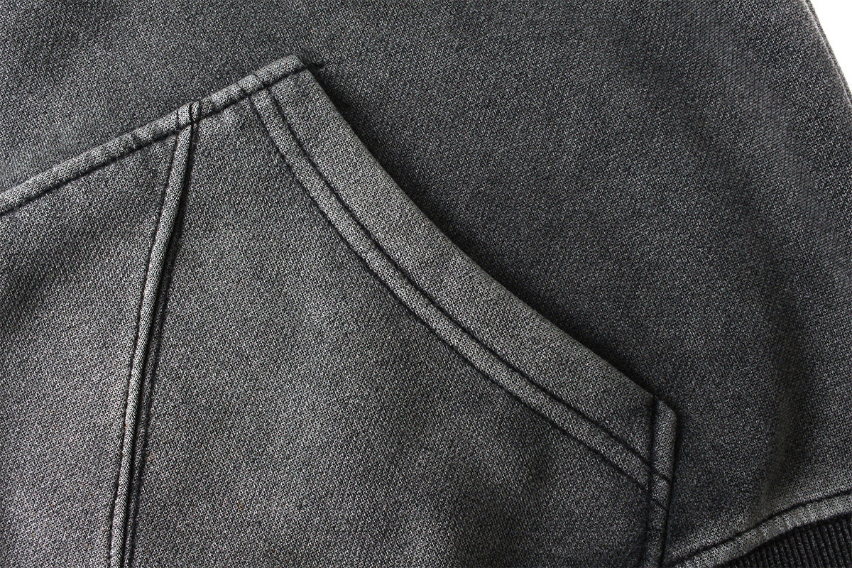 Balaclava-Zip-Hoodie – Verwaschener, oversized Full-Face-Sweater