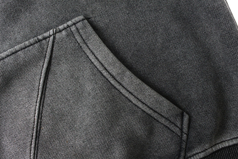 Balaclava-Zip-Hoodie – Verwaschener, oversized Full-Face-Sweater