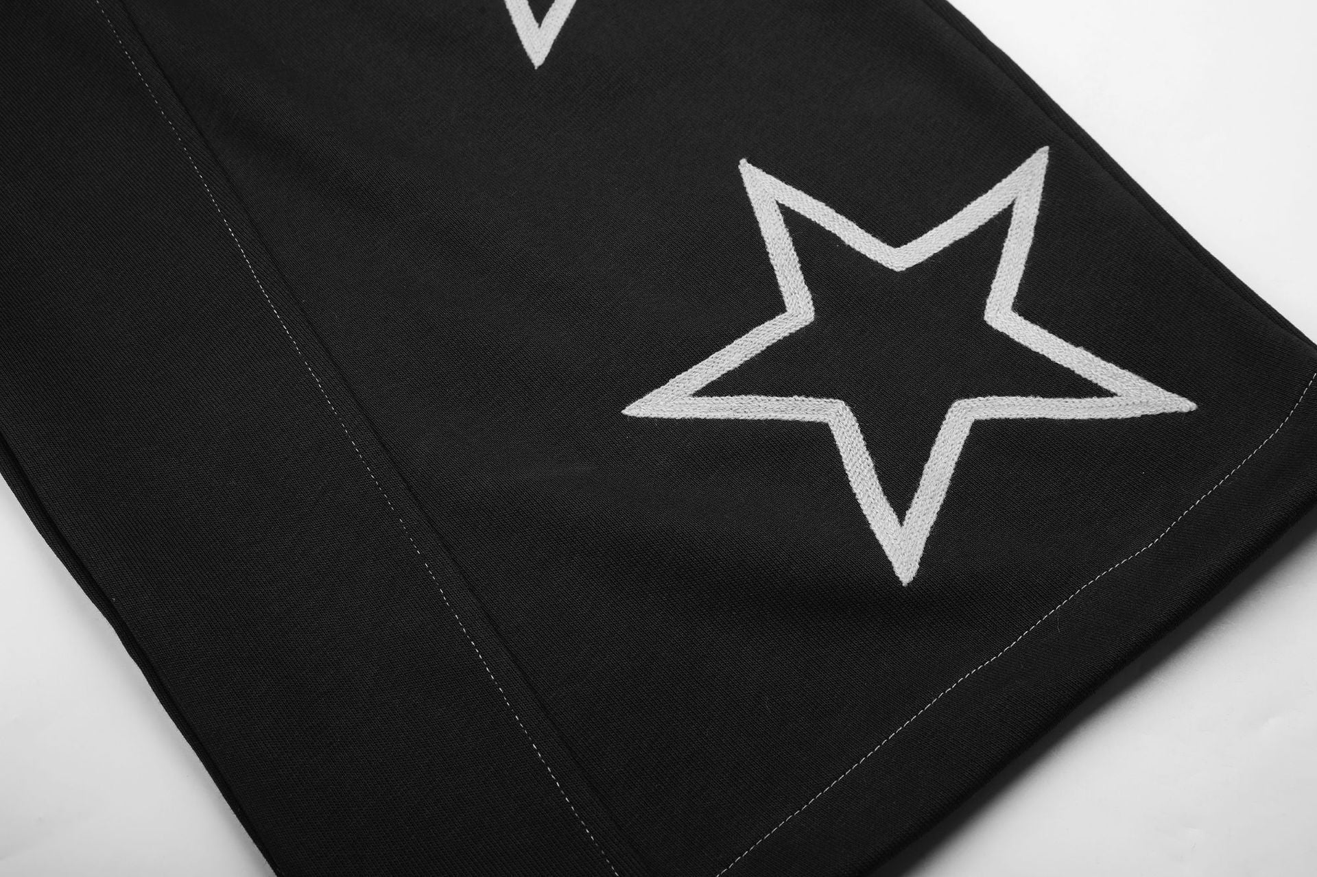Pantalon cargo de survêtement baggy brodé d’étoiles – Pantalon à jambes larges et cordon