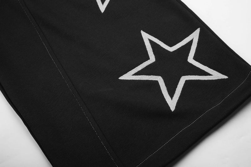 Pantalon cargo de survêtement baggy brodé d’étoiles – Pantalon à jambes larges et cordon
