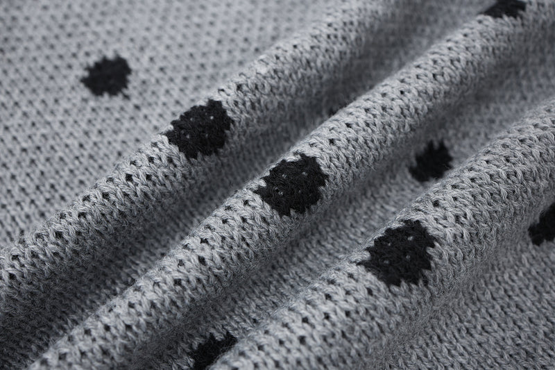 Cardigan en maille zippé à pois avec motif étoile et notes de musique