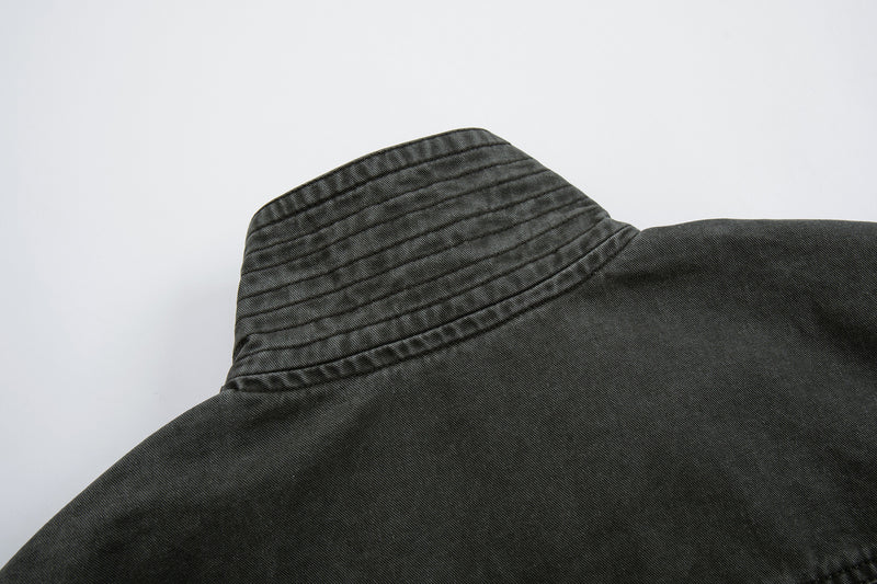 Men's Vintage Washed Moto Zip Jacket – Deconstructed Seam Detroit Style