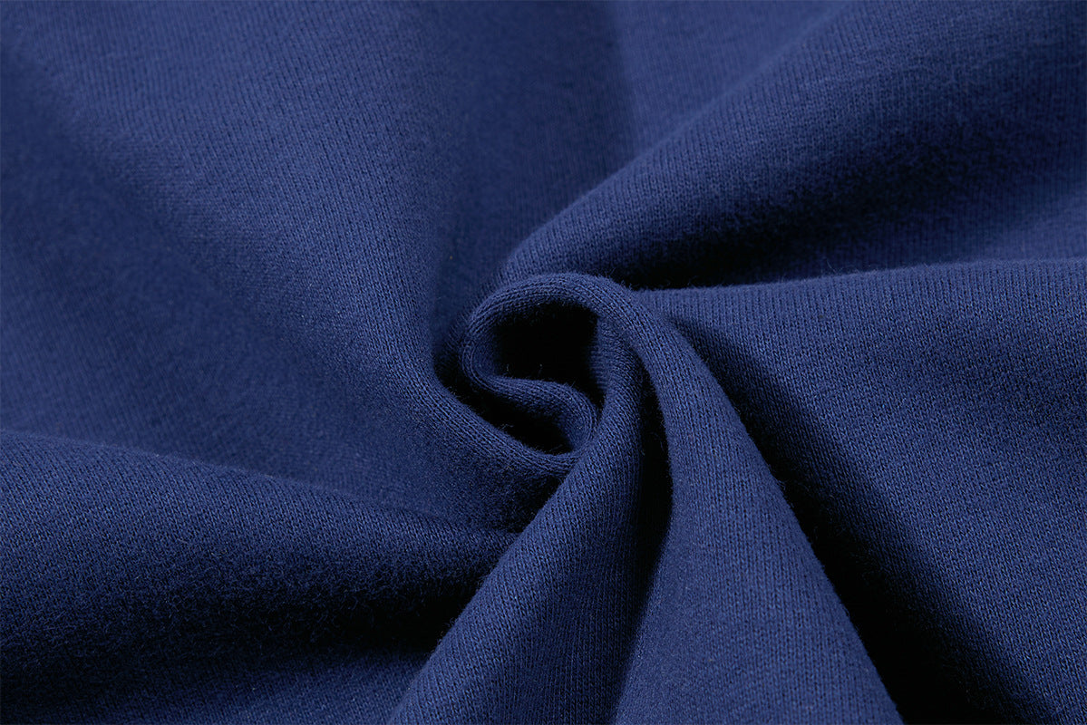Sweat à capuche graphique bleu marine – Sweat cropped zippé avec écusson chien cartoon